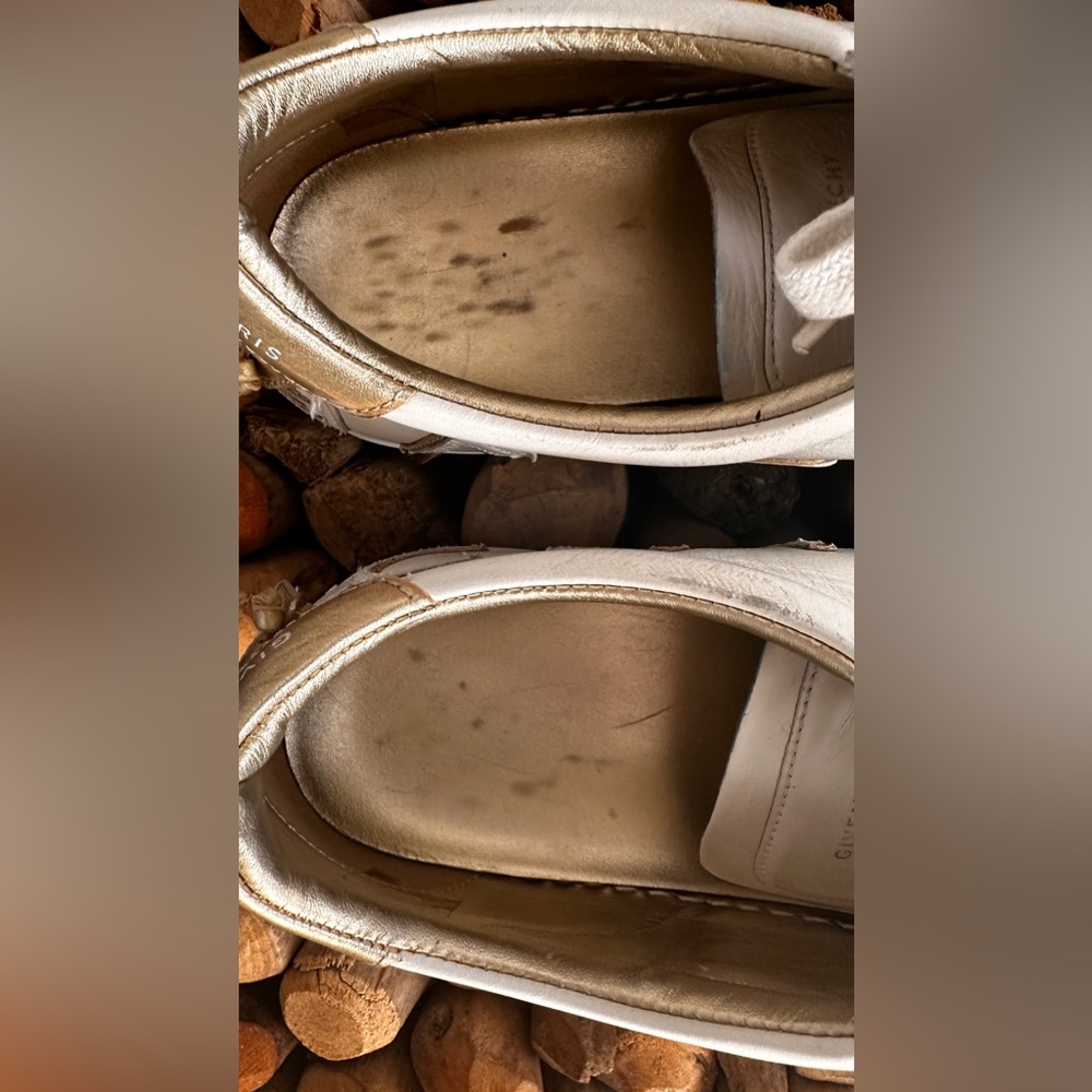 Givenchy Women White and Gold Leather Sneakers Size 40 - Picture 7 of 12